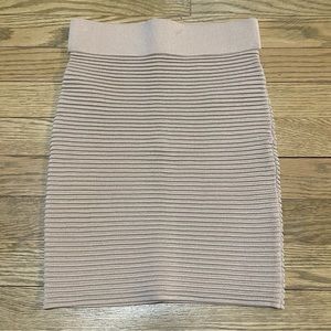 TORN BY RONNY KOBO Beige Bodycon Bandage Nude Tan Stretch Mini Skirt